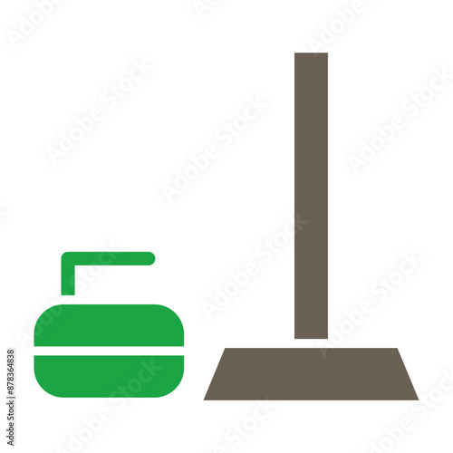 Curling Glyph Two Color Icon