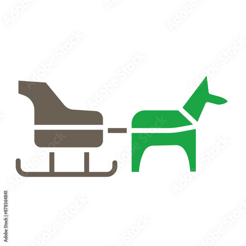 Dog sled Glyph Two Color Icon