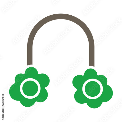 Earmuff Glyph Two Color Icon
