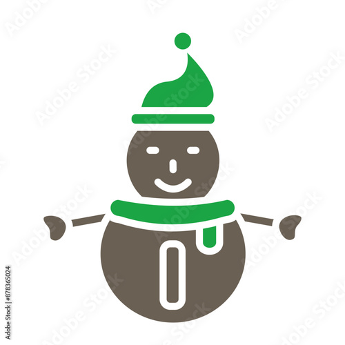 Snowman Glyph Two Color Icon