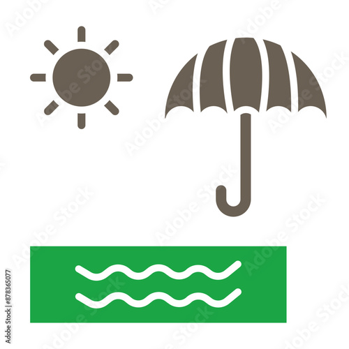 Beach Glyph Two Color Icon