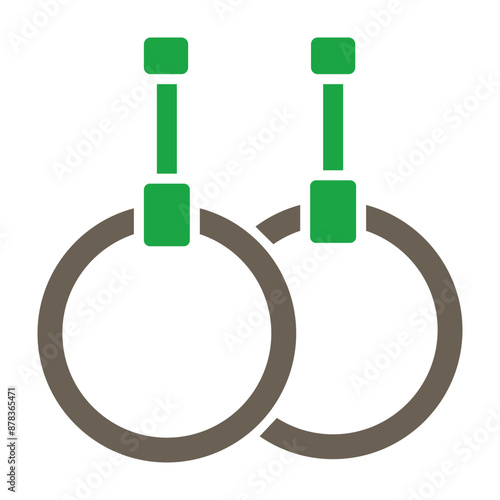 Gymnastic Rings Glyph Two Color Icon