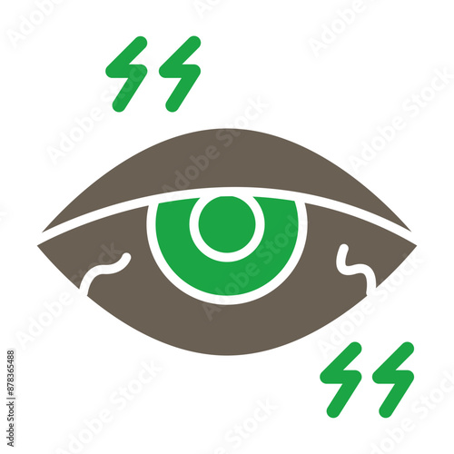 Painful Eye Glyph Two Color Icon