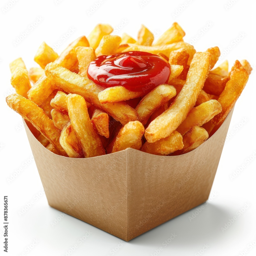 Crispy French fries with ketchup Crispy French fries with ketchup