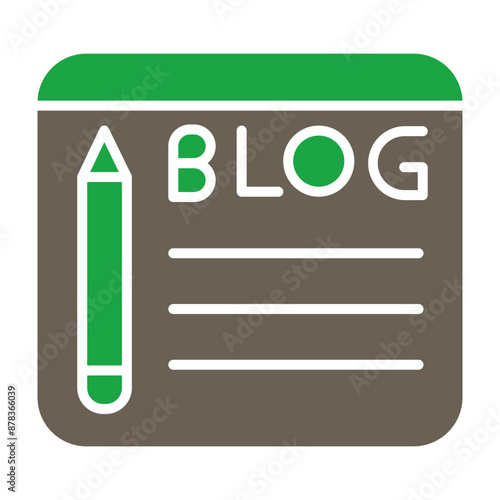 Blogging Glyph Two Color Icon