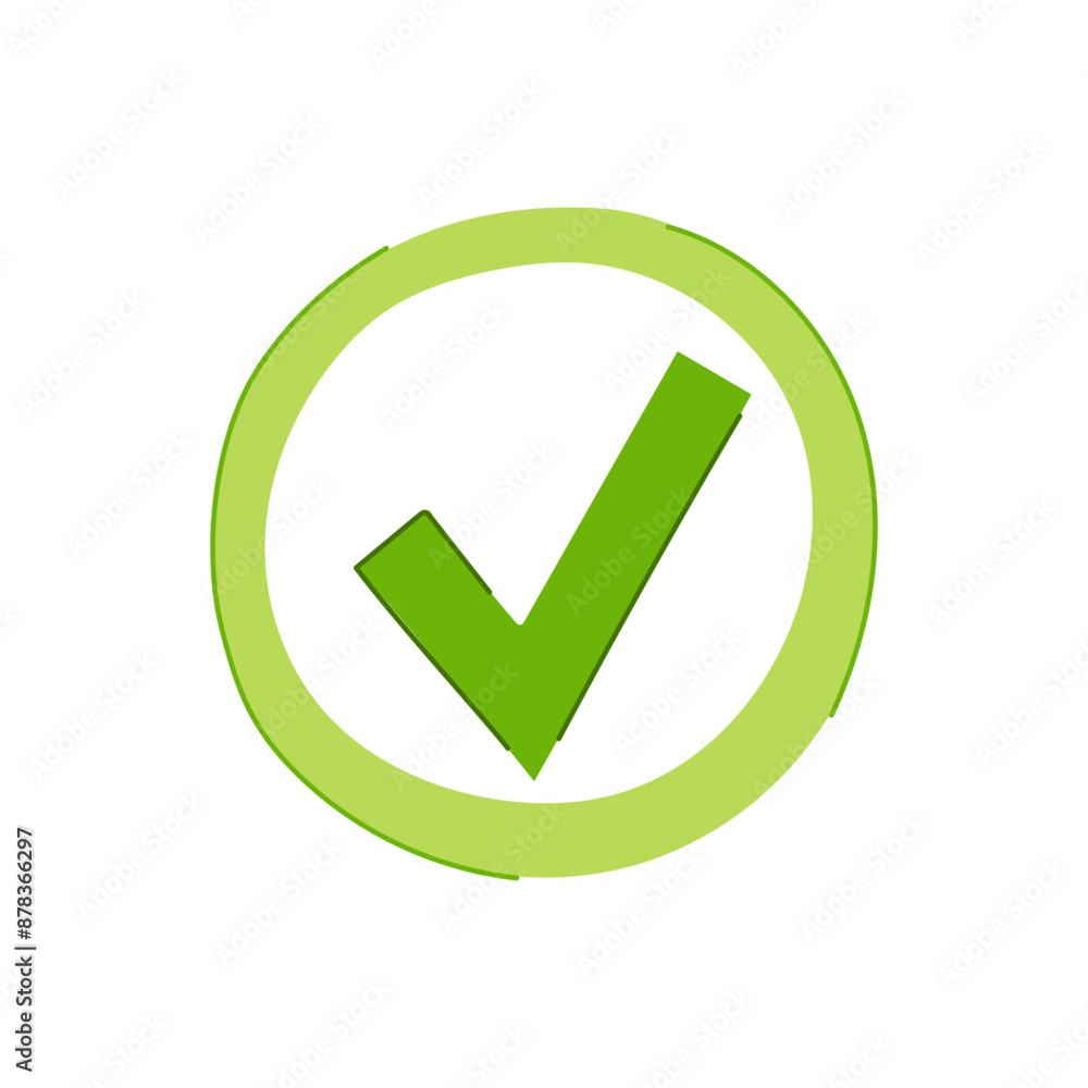 right check mark cartoon. sign list, correct yes, ok green right check mark sign. isolated symbol vector illustration right check mark cartoon. sign list, correct yes, ok green right check mark sign. isolated symbol vector illustration