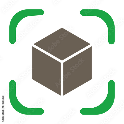 Cube Glyph Two Color Icon