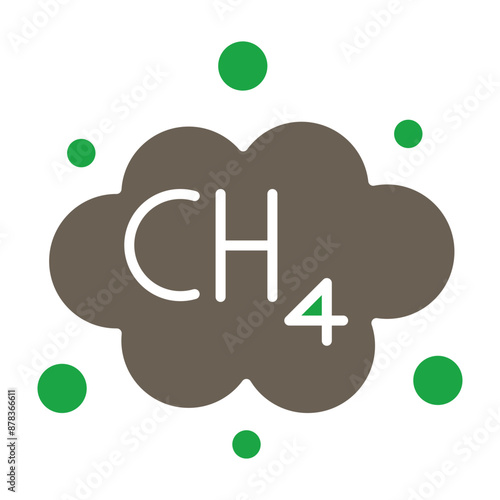 Methane Glyph Two Color Icon