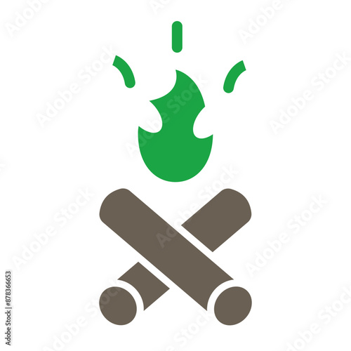 Fire Glyph Two Color Icon