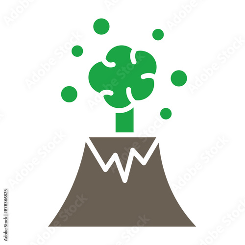 Volcano Glyph Two Color Icon