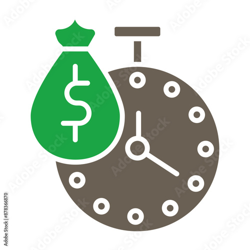 Payment Time Glyph Two Color Icon