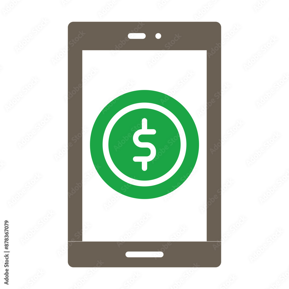 Mobile Payment Glyph Two Color Icon Mobile Payment Glyph Two Color Icon