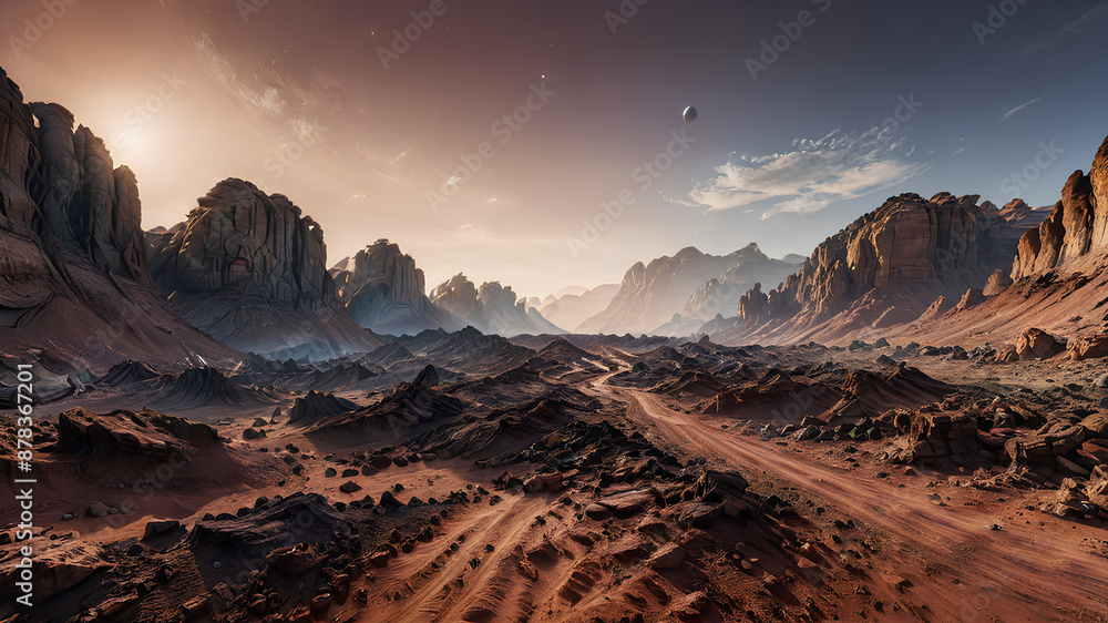 Obraz premium AI image generate atmosphere on planet mars