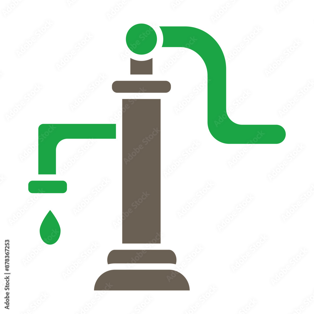Water Pump Glyph Two Color Icon Water Pump Glyph Two Color Icon