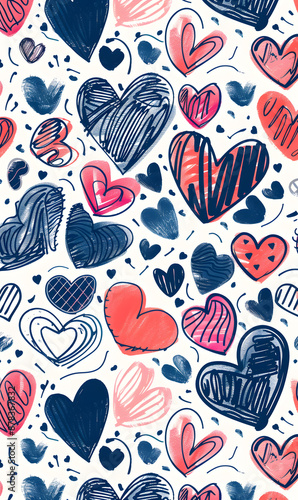 2D illustrator doodle tile patterns with cute graphic designs