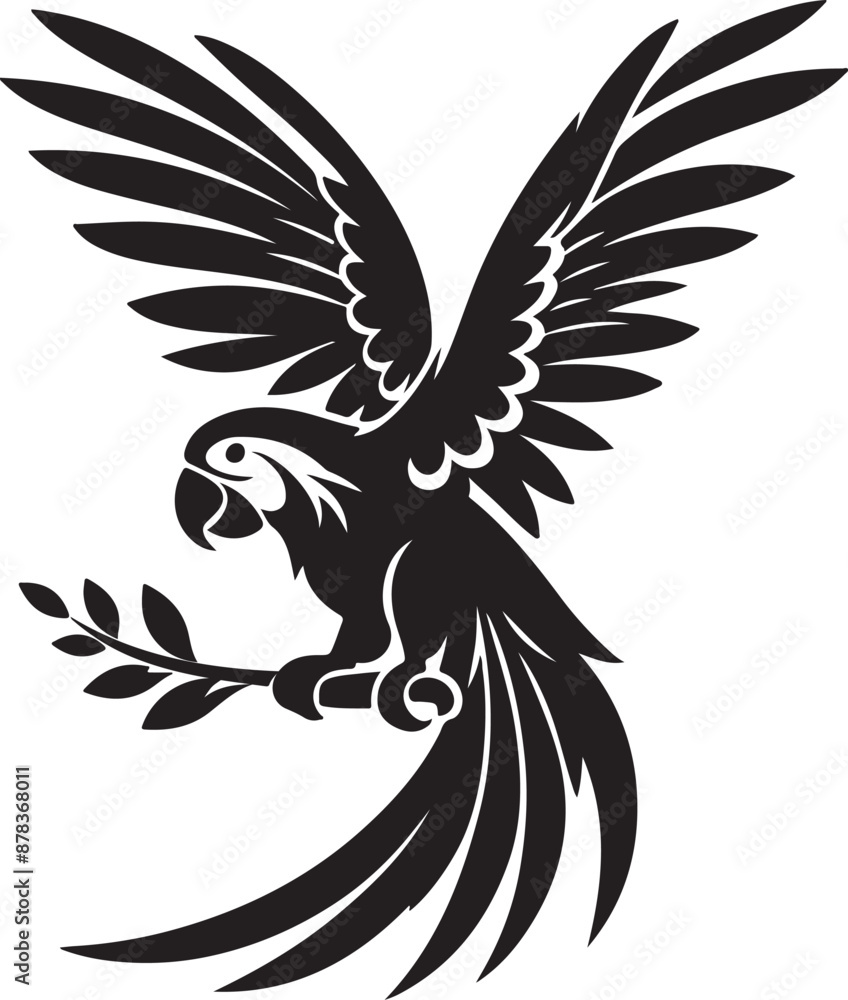 Obraz premium Parrot silhouette vector eps