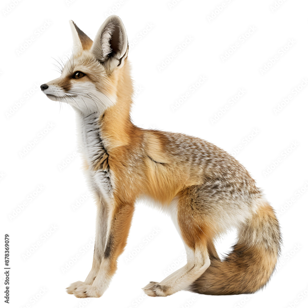 a graceful fennec fox standing, isolated transparent background a graceful fennec fox standing, isolated transparent background