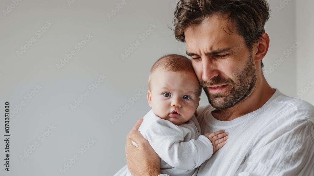 Tender Moment Between Father and Baby in Soft Natural Light Tender Moment Between Father and Baby in Soft Natural Light