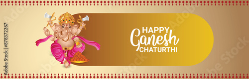 Ganesh chaturthi indian festival celebration card or banner