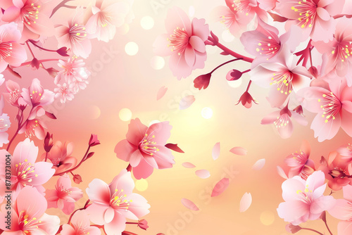 A beautiful pink flower with a yellow background © Babb