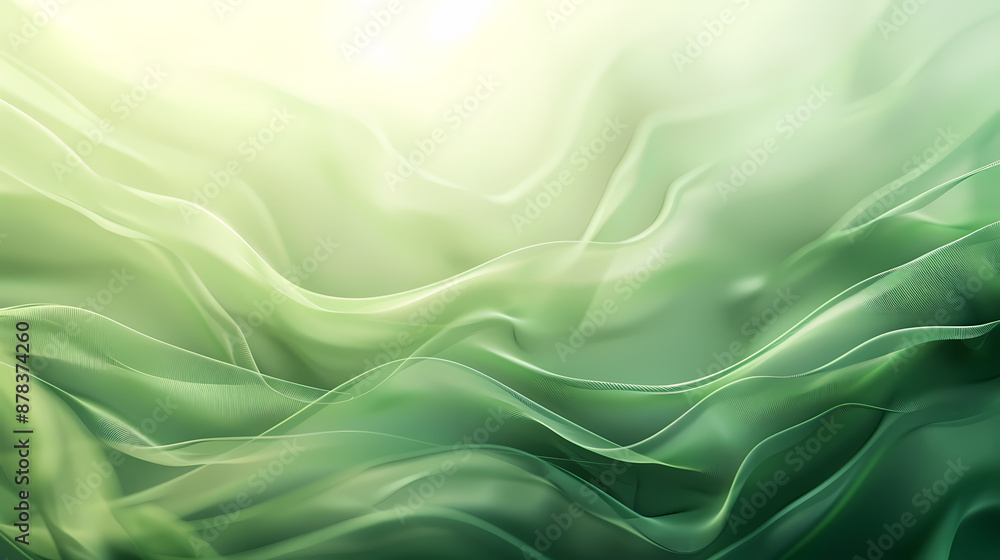 Serene abstract green waves with soft lighting and flow, creating a calming and tranquil image. Serene abstract green waves with soft lighting and flow, creating a calming and tranquil image.