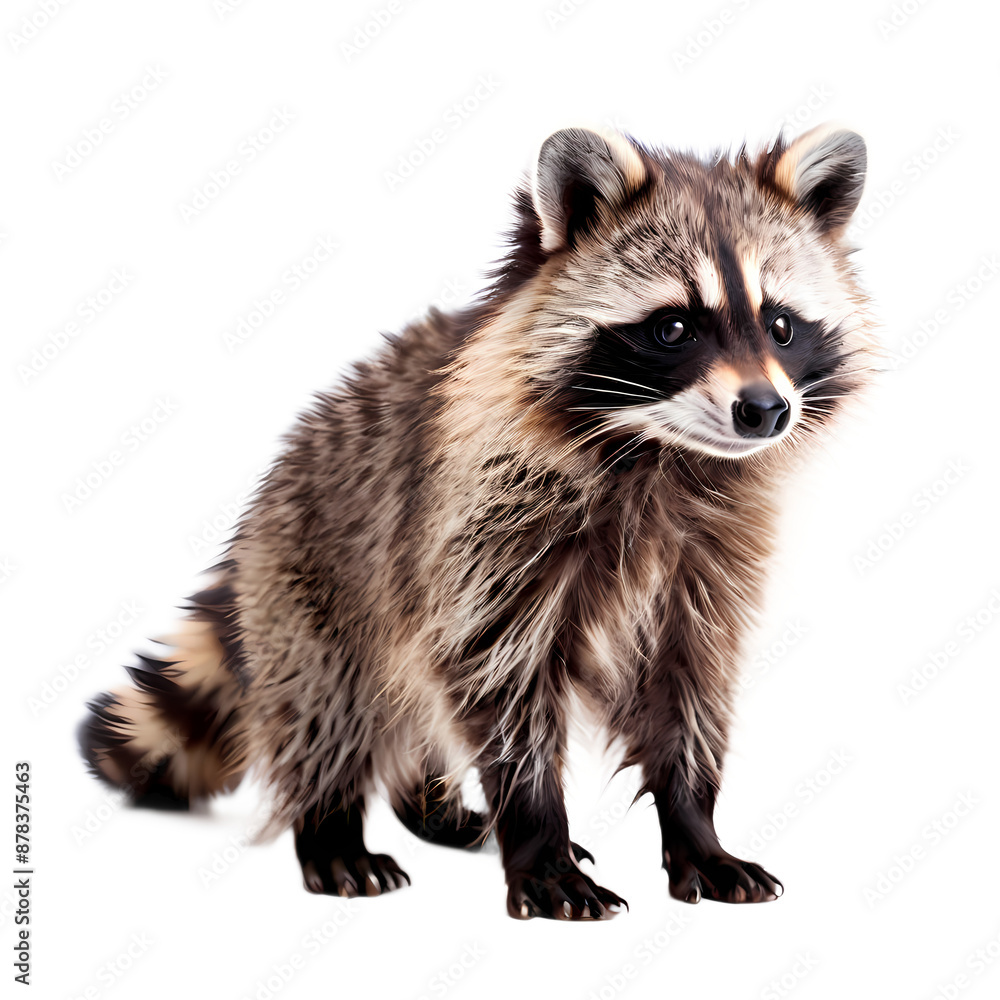 Obraz premium Japanese raccoon on png background, Ai Generated