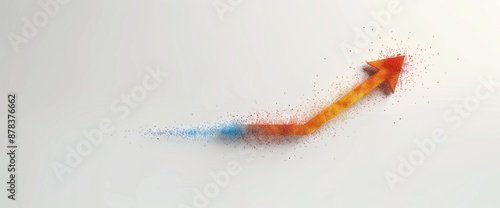 Economic data graph for advertisement, clear white background, natural lighting