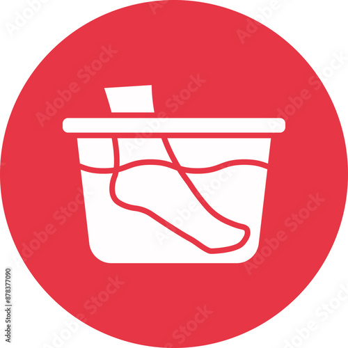 Foot Soaking glyph circle icon