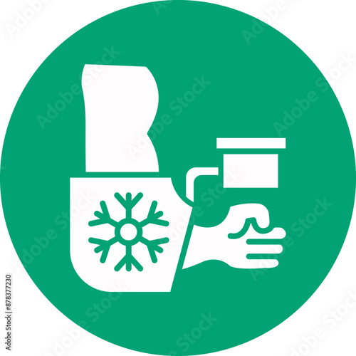 Cold Therapy Arm glyph circle icon