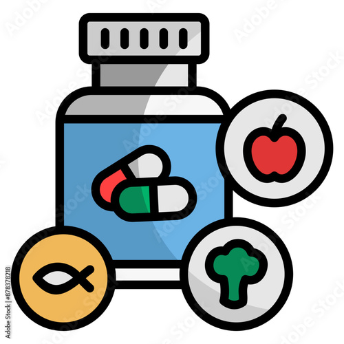Multivitamin Icon Element For Design