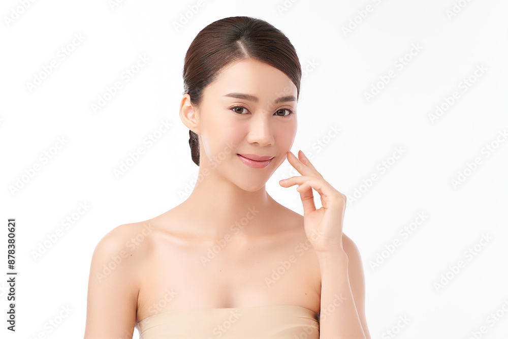 Beautiful young asian woman with clean fresh skin on white background, Face care, Facial treatment, Cosmetology, beauty and spa, Asian women portrait. Beautiful young asian woman with clean fresh skin on white background, Face care, Facial treatment, Cosmetology, beauty and spa, Asian women portrait.