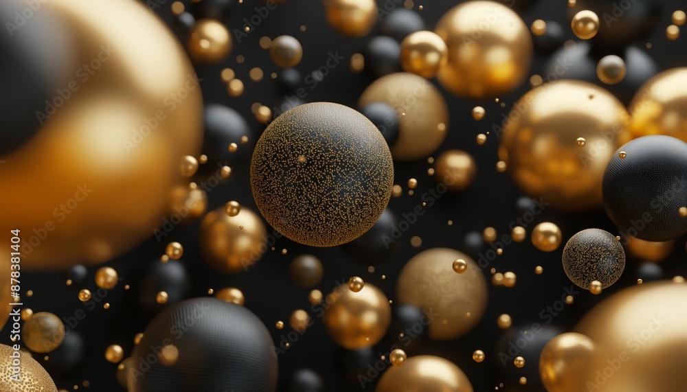 abstract elegance gold black background, gold drop bubble floating in air futuristic design abstract elegance gold black background, gold drop bubble floating in air futuristic design