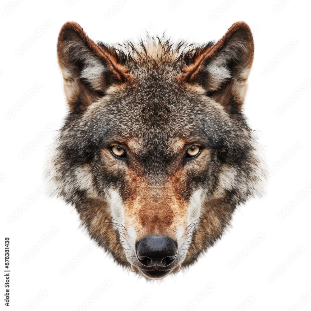 Fototapeta premium angry wolf head isolated on white background