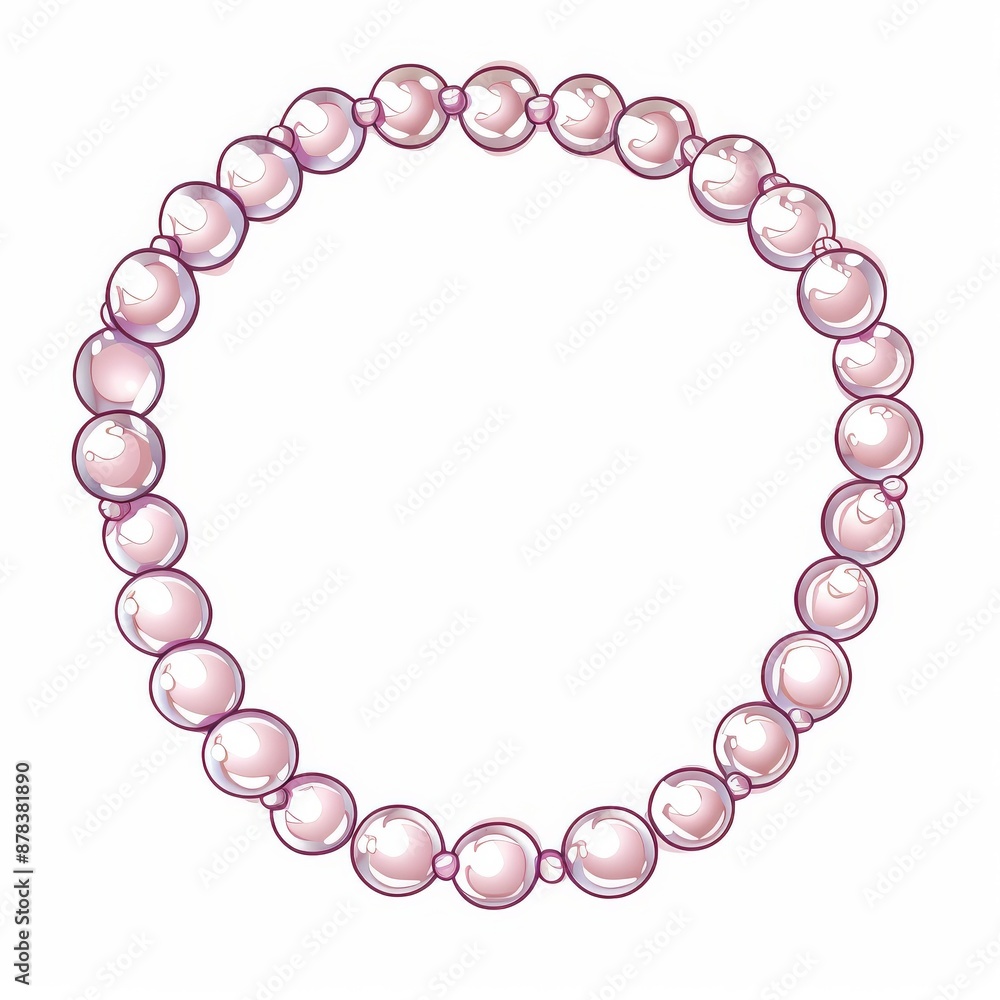 Obraz premium A simple, elegant pearl necklace with a white background. Perfect for jewelry designs or fashion illustrations.
