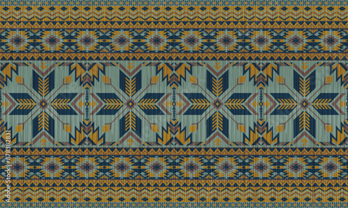 American tribal ethnic native pattern.Traditional Navajo,Aztec,Apache,Southwest and Mexican style fabric pattern.Abstract vector motifs pattern.For fabric,clothing,blanket,carpet,woven,wrap,decoration