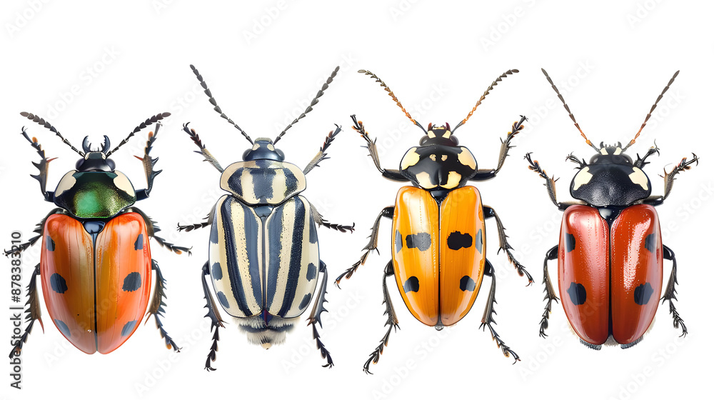 set of 4 different coloured bugs isolated on transparent background isolated on transparent background. set of 4 different coloured bugs isolated on transparent background isolated on transparent background.