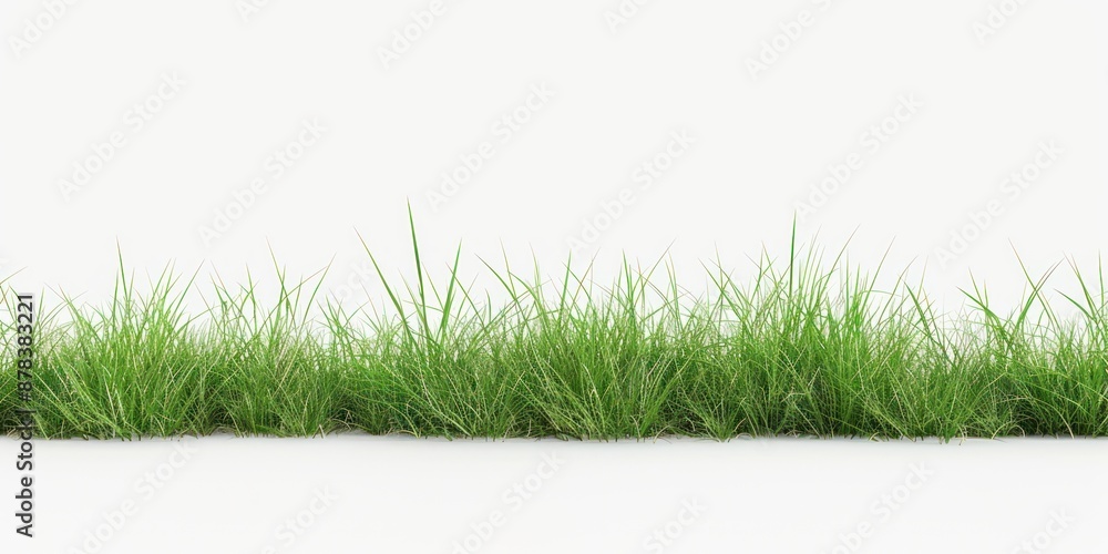 Green Grass Border on a White Background Green Grass Border on a White Background