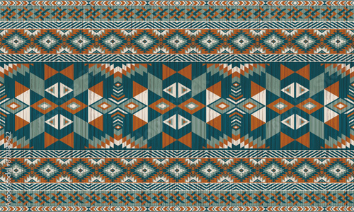 American tribal ethnic native pattern.Traditional Navajo,Aztec,Apache,Southwest and Mexican style fabric pattern.Abstract vector motifs pattern.For fabric,clothing,blanket,carpet,woven,wrap,decoration