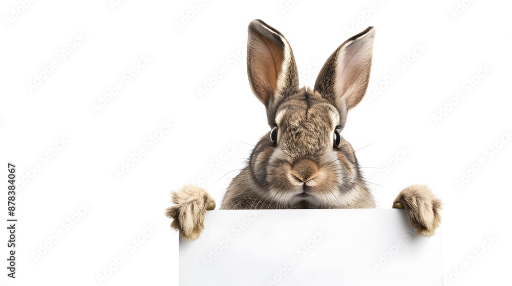 Rabbit Holding a Blank Sign: A playful rabbit sitting up, holding a blank sign with its front paws. realistically
Rabbit Holding a Blank Sign: A playful rabbit sitting up, holding a blank sign with its front paws. realistically