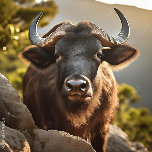 Cape Buffalo looking straight at me photo