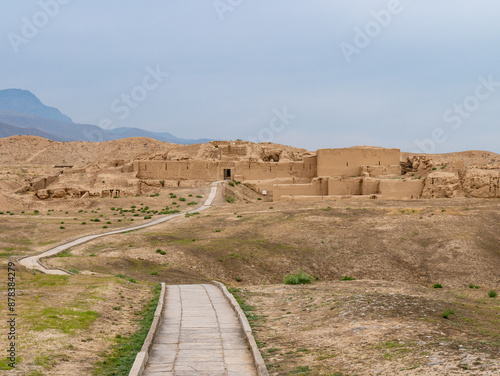 Path to the Old City of Nisa, Turkmenistan on a Cloudy Afternoon - Landscape shot