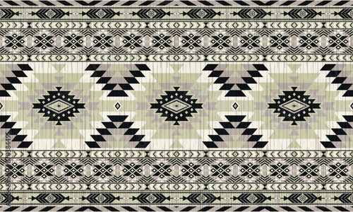 American tribal ethnic native pattern.Traditional Navajo,Aztec,Apache,Southwest and Mexican style fabric pattern.Abstract vector motifs pattern.For fabric,clothing,blanket,carpet,woven,wrap,decoration