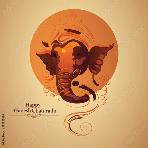Happy ganesh chaturthi indian festival  greeting card