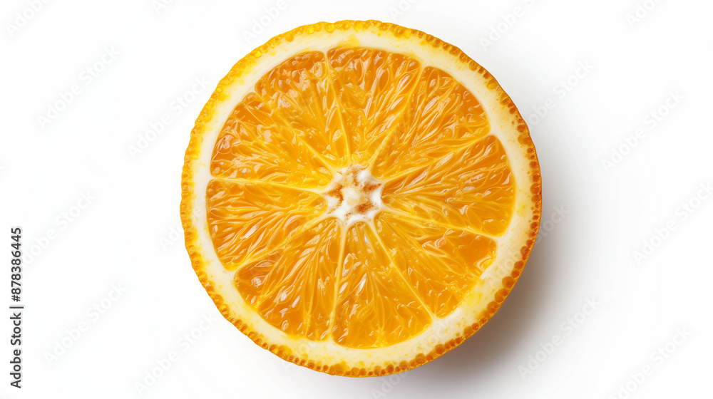 Round orange slice isolated on a white background. Round orange slice isolated on a white background.