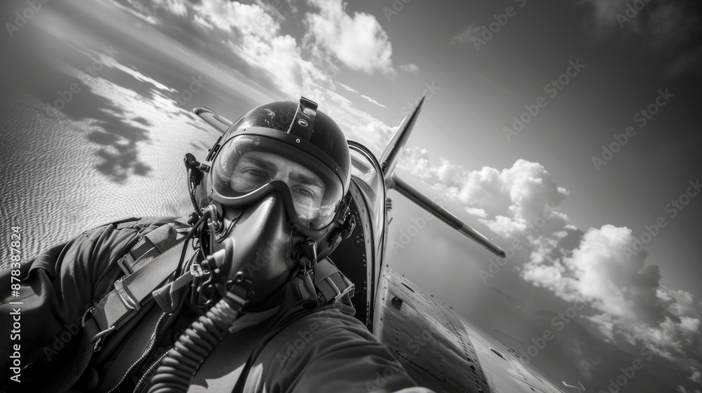 Fototapeta premium pilot in flight over the sea generative ai