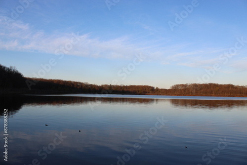 reflection of trees on the lake