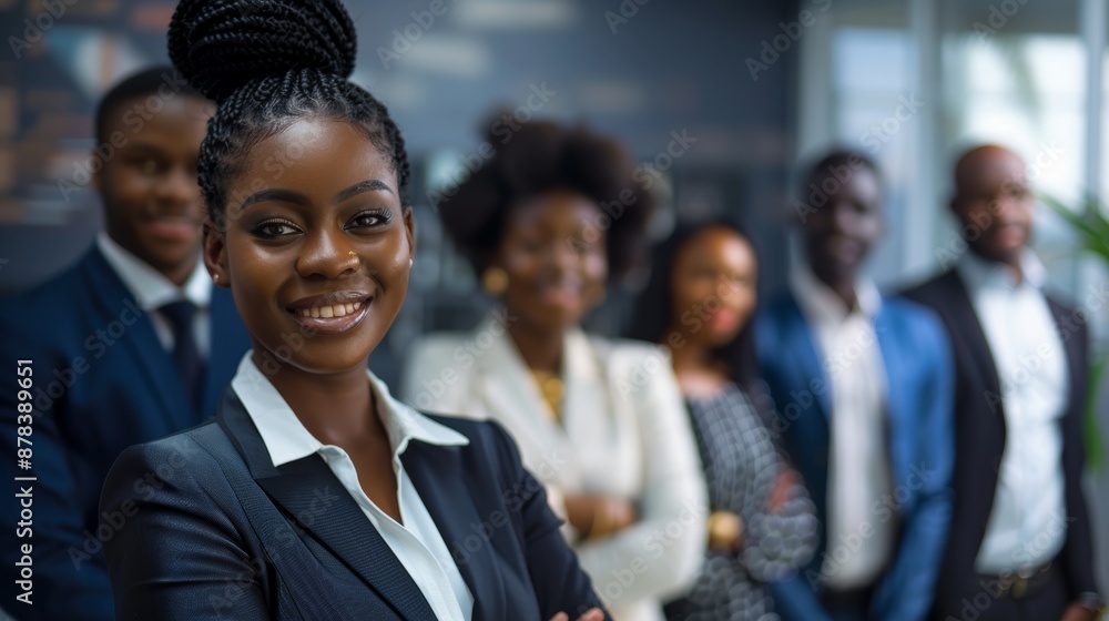 Portrait of a mature businesswoman in an office, showcasing a professional corporate manager among a diverse team. Portrait of a mature businesswoman in an office, showcasing a professional corporate manager among a diverse team.