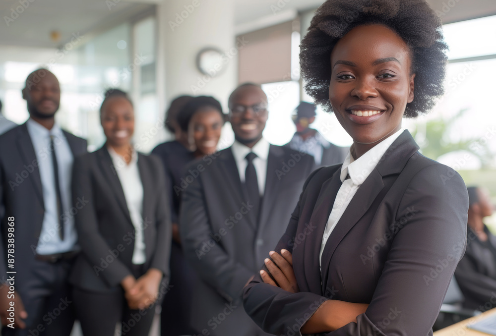 Portrait of a mature businesswoman in an office, showcasing a professional corporate manager among a diverse team. Portrait of a mature businesswoman in an office, showcasing a professional corporate manager among a diverse team.