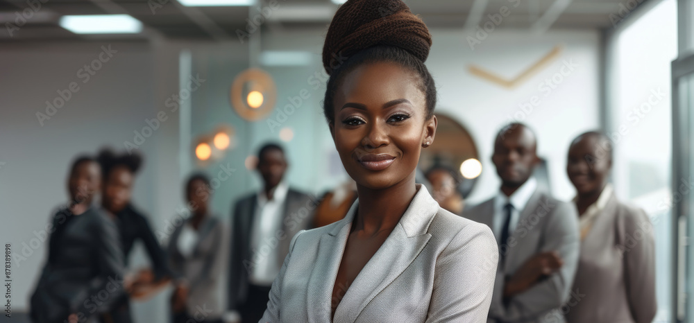 Portrait of a mature businesswoman in an office, showcasing a professional corporate manager among a diverse team. Portrait of a mature businesswoman in an office, showcasing a professional corporate manager among a diverse team.