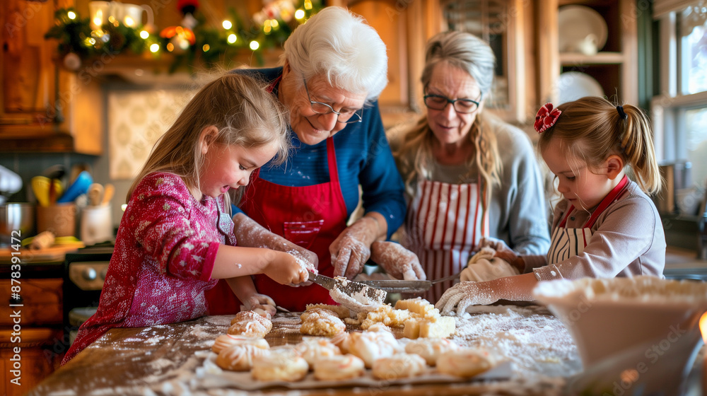 Grandparents Baking Holiday Treats with Their Grandkids Grandparents Baking Holiday Treats with Their Grandkids